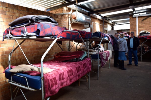 The MES Kempton Park shelter has room for 26 men and 8 women. 